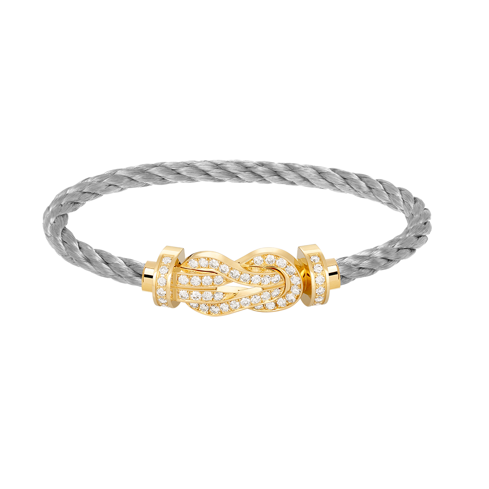 FRED CHANCE LARGE 8 FIGURE BUCKLE FULLDIAMOND BRACELET GOLD