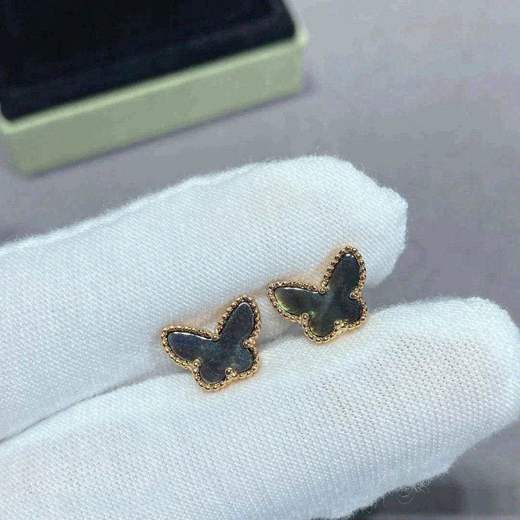 VCA BUTTERFLY DARK MOP EARRINGS