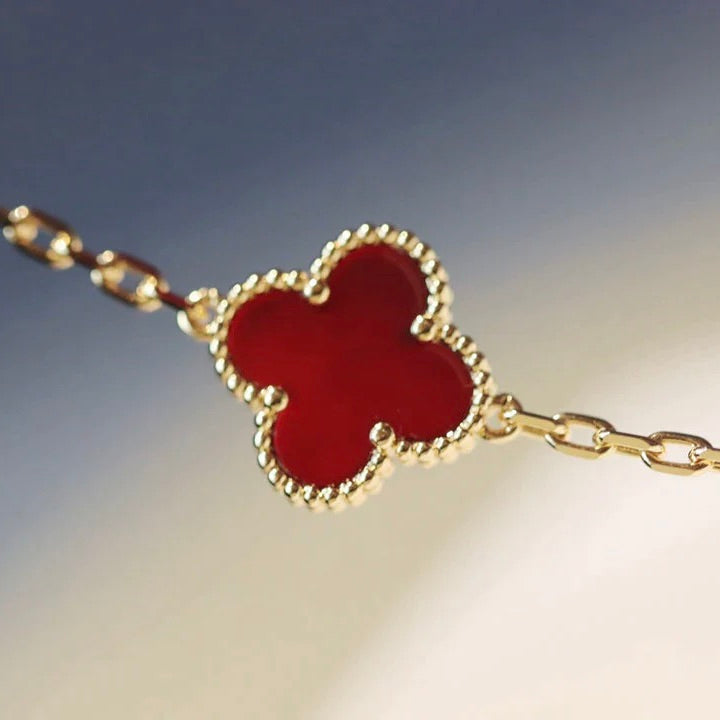 VCA CLOVER 20 MOTIFS CARNELIAN NECKLACE