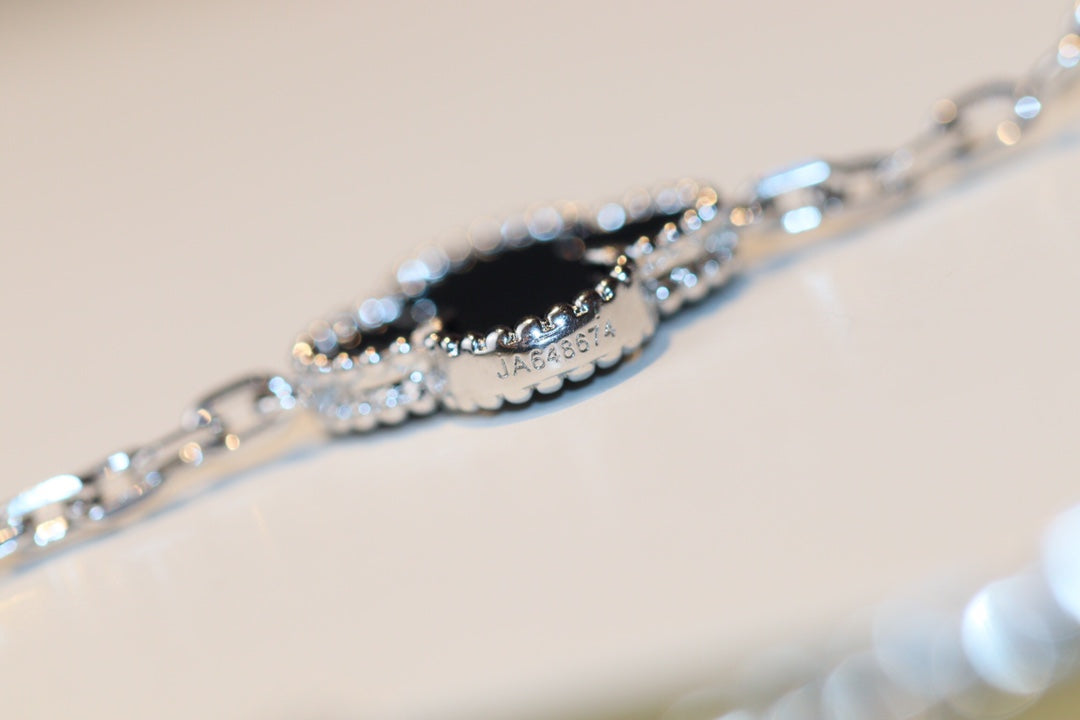 VCA CLOVER 20 MOTIFS ONYX DIAMOND SILVER