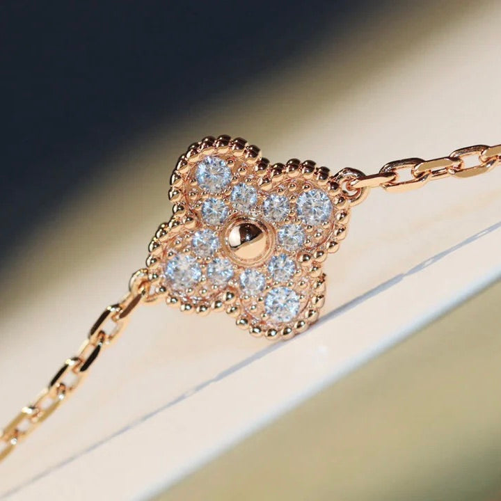 VCA CLOVER 20 MOTIFS DARK MOP DIAMOND NECKLACE