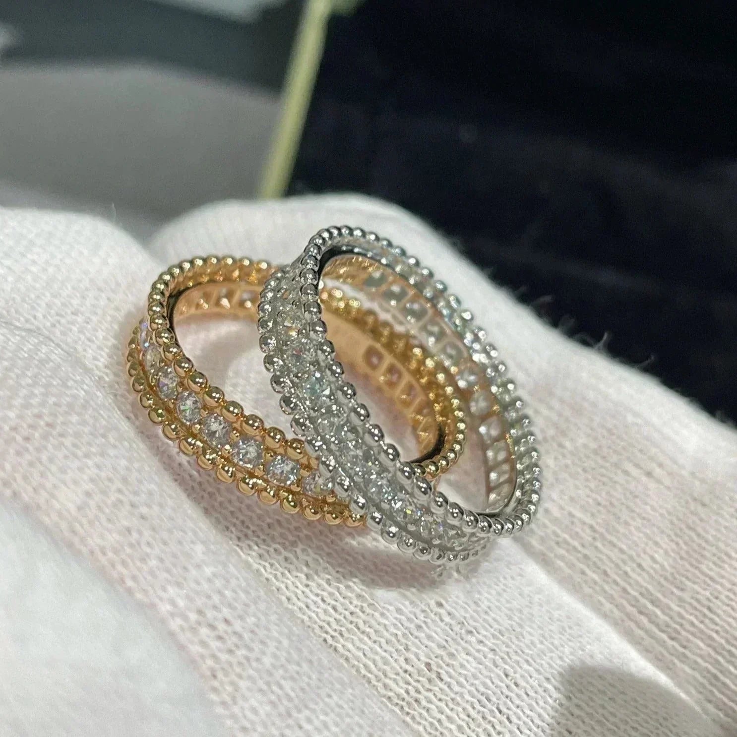 VCA PERLEE DIAMOND ROSE GOLD RING