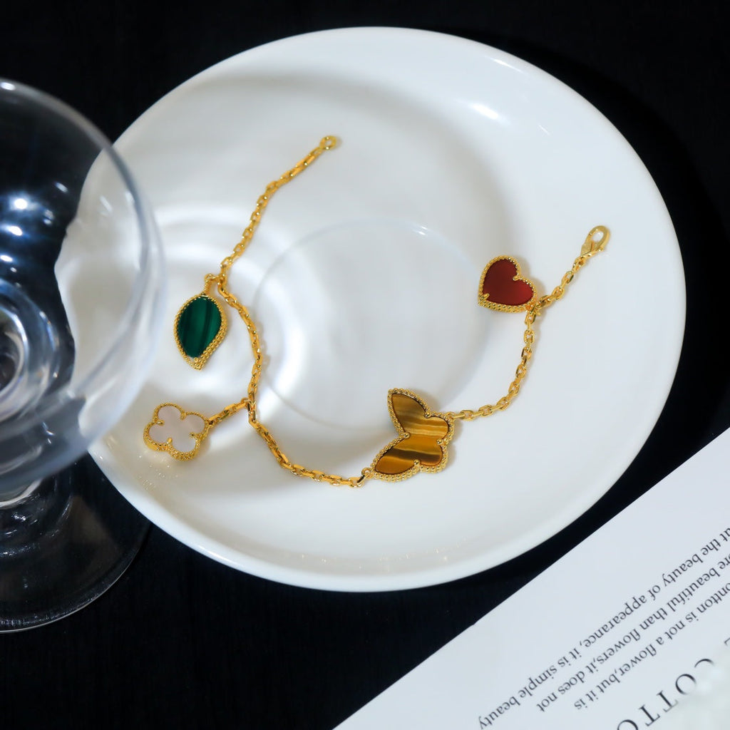 VCA LUCKY SPRING 5 MOTIF GOLD BRACELET