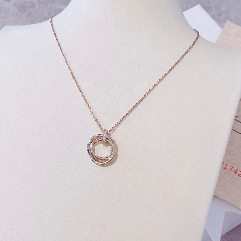 CARTIER TRINITY NECKLACE GOLD DIAMONDS