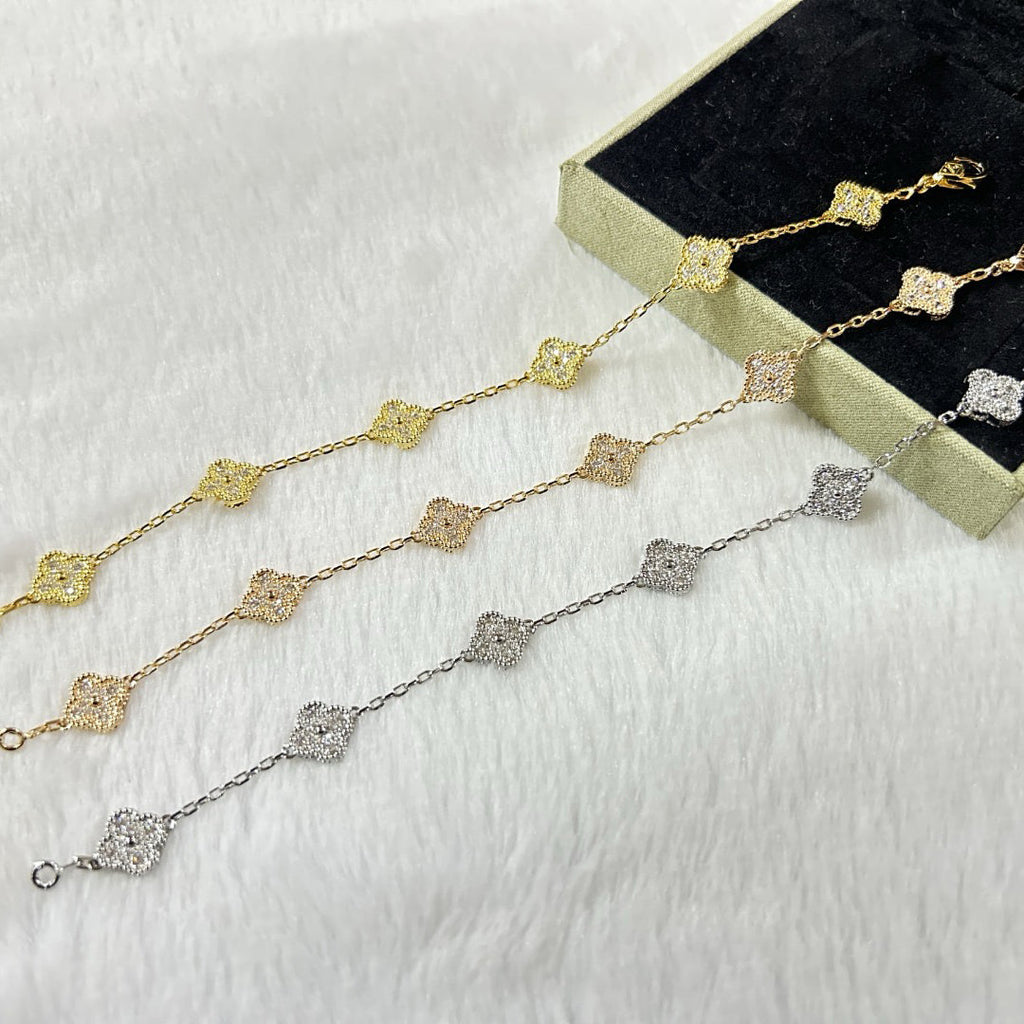 VCA CLOVER 6 MOTIF DIAMOND BRACELET