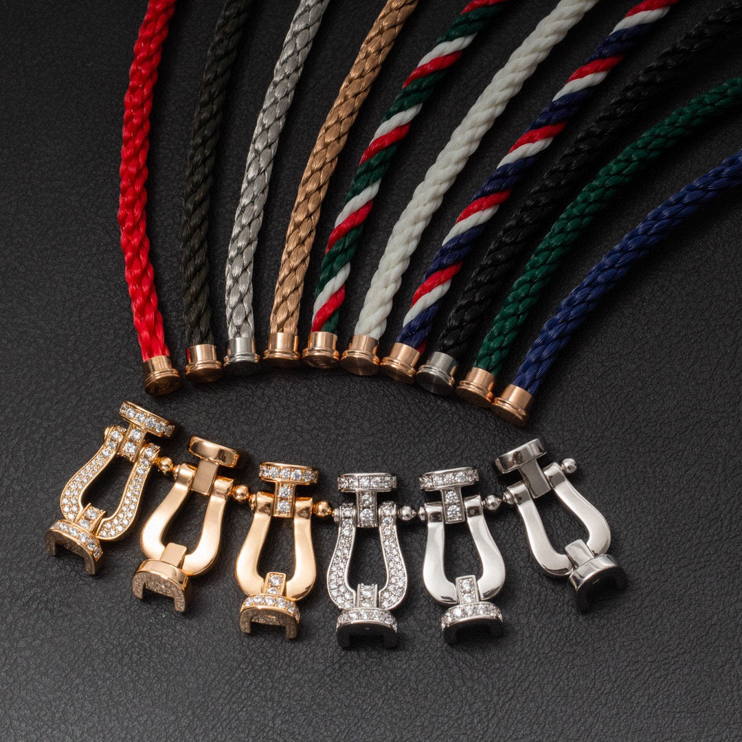 FRED FORCE LARGE HORSESHOE FULL DIAMOND BRACELET GOLD
