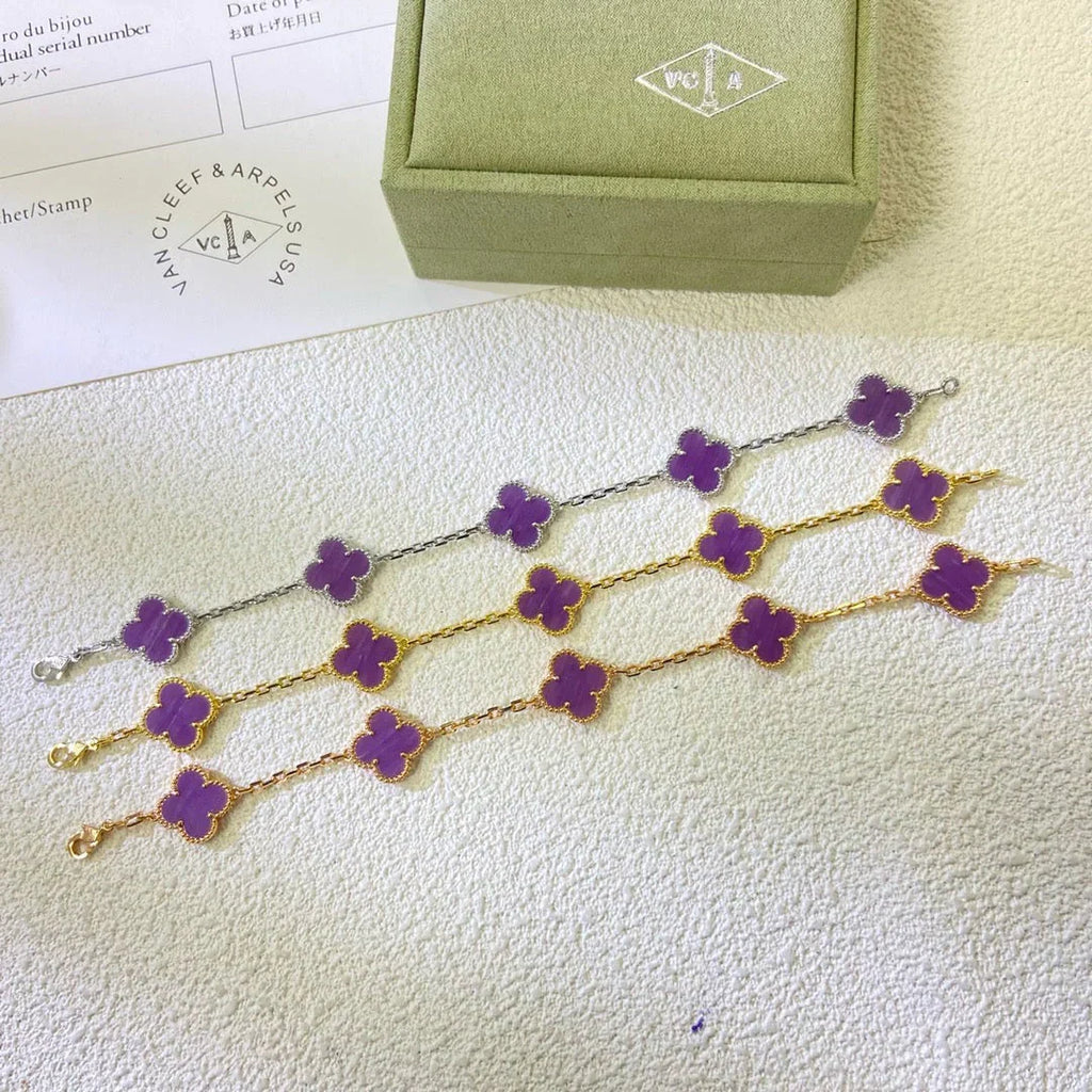 VCA CLOVER 5 MOTIF VIOLET BRACELET COLLECTION