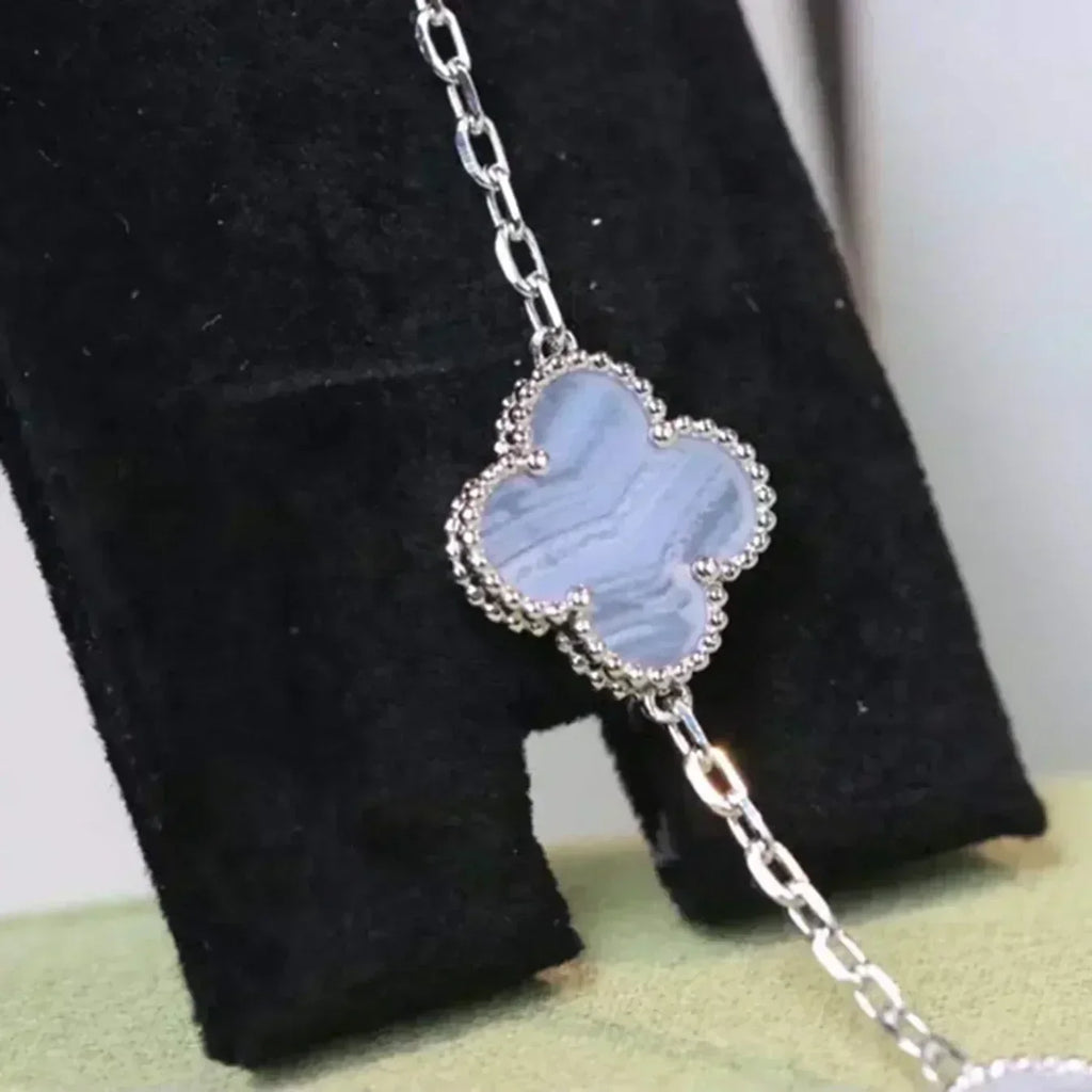 VCA CLOVER 5 MOTIF PURPLE CHALCEDONY BRACELET COLLECTION