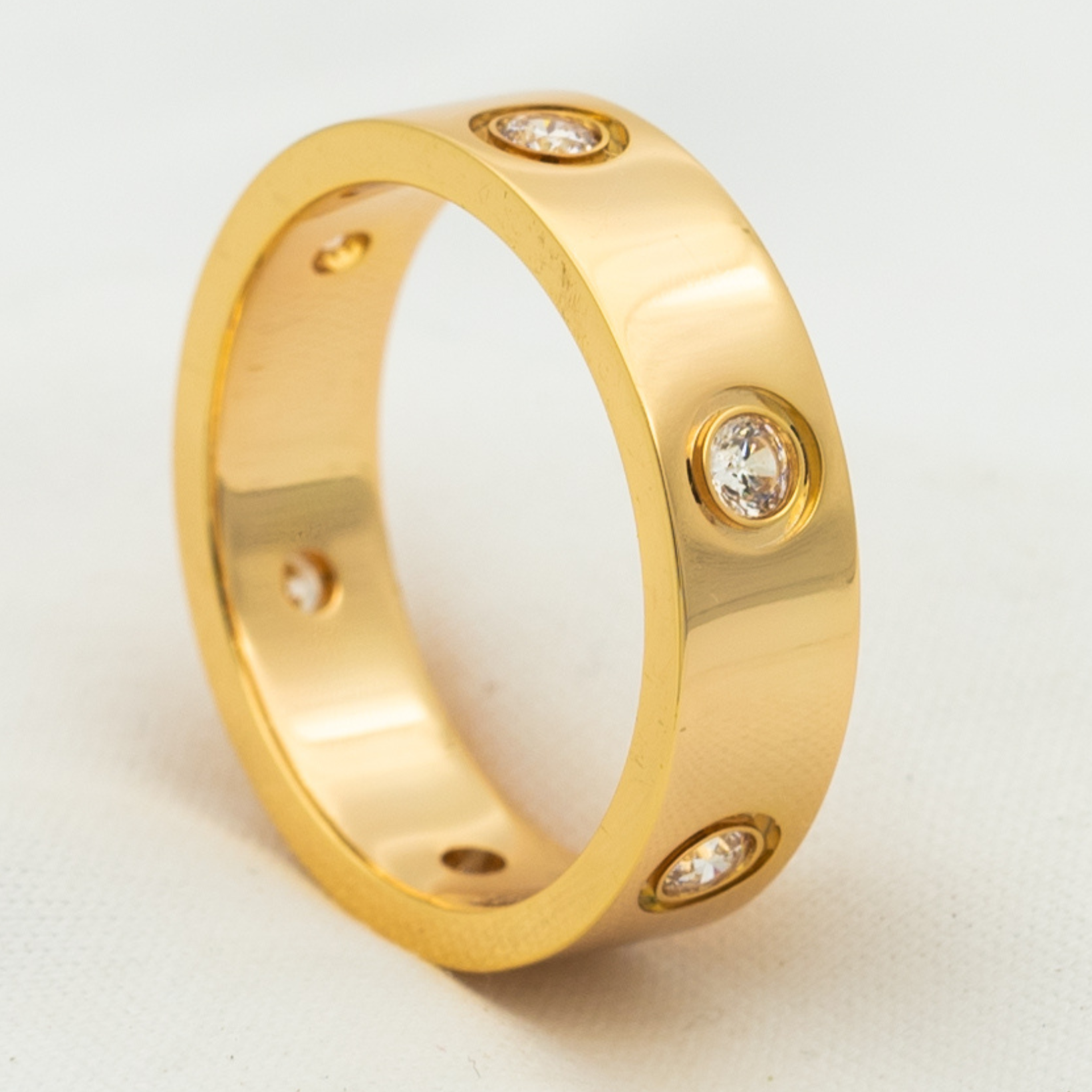 CARTIER LOVE RING 5.5MM 6 DIAMONDS PINK GOLD