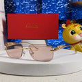 CARTIER PANTHÈRE RIMLESS RECTANGULAR FRAME SUNGLASSES 531822 IN METAL