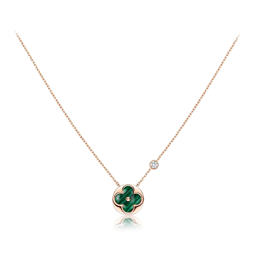 LOUIS VUITTON SUN PEDANT PINK GOLD 1 DIAMOND NECKLACE